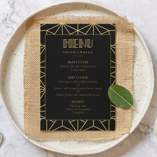 ヴィンテージ1920年代アートデコ幾何結婚図形 メニュー