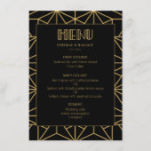 ヴィンテージ1920年代アートデコ幾何結婚図形 メニュー (正面)