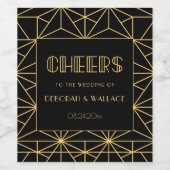 ヴィンテージ1920年代アートデコ幾何結婚図形 ワインラベル (シングルラベル)