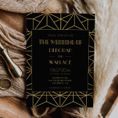 ヴィンテージ1920年代アートデコ幾何結婚図形 招待状