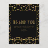 ヴィンテージ1920年代アートデコ幾何結婚的な感謝していあなた ポストカード (正面)