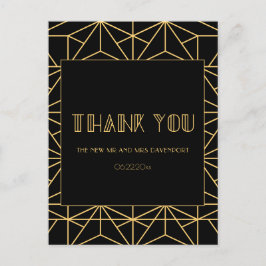 ヴィンテージ1920年代アートデコ幾何結婚的な感謝していあなた ポストカード