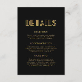 ヴィンテージ1920年代アートデコ結婚のゲスト情報 エンクロージャーカード