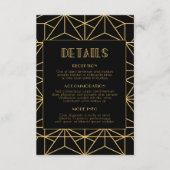 ヴィンテージ1920年代アートデコ結婚のゲスト情報 エンクロージャーカード (正面)