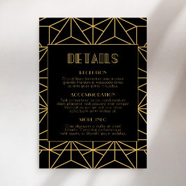 ヴィンテージ1920年代アートデコ結婚のゲスト情報 エンクロージャーカード