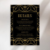 ヴィンテージ1920年代アートデコ結婚のゲスト情報 エンクロージャーカード