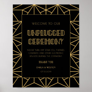 ヴィンテージ1920年代アートデコ結婚unpluggedの式 ポスター