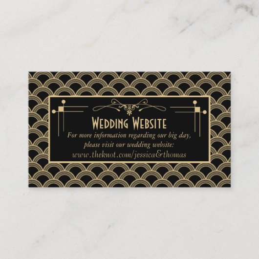 ヴィンテージ1920年代アールデコギャツビー結婚ズコレクション エンクロージャーカード (正面)