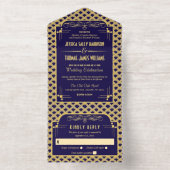 ヴィンテージ1920年代アールデコギャツビー結婚ズコレクション オールインワン招待状 (内側)