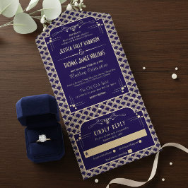 ヴィンテージ1920年代アールデコギャツビー結婚ズコレクション オールインワン招待状