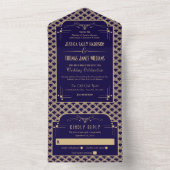 ヴィンテージ1920年代アールデコギャツビー結婚ズコレクション オールインワン招待状 (内側)