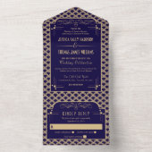 ヴィンテージ1920年代アールデコギャツビー結婚ズコレクション オールインワン招待状 (内側)