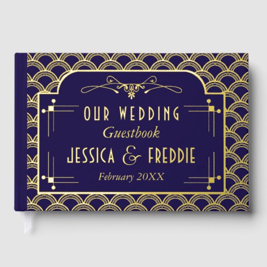 ヴィンテージ1920年代アールデコギャツビー結婚ズコレクション ゲストブック (正面)