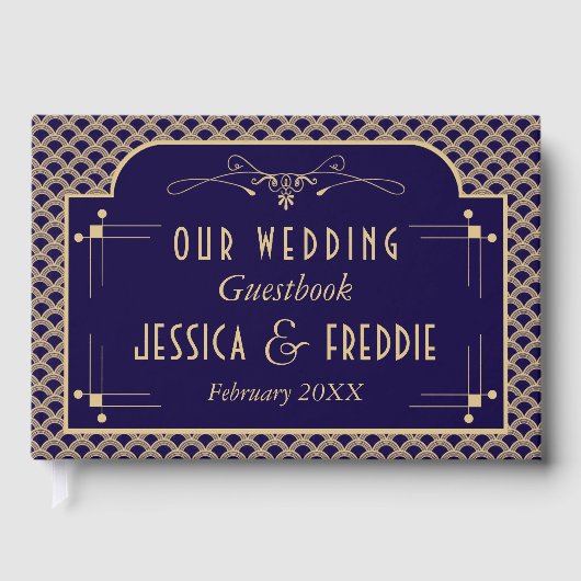 ヴィンテージ1920年代アールデコギャツビー結婚ズコレクション ゲストブック (正面)