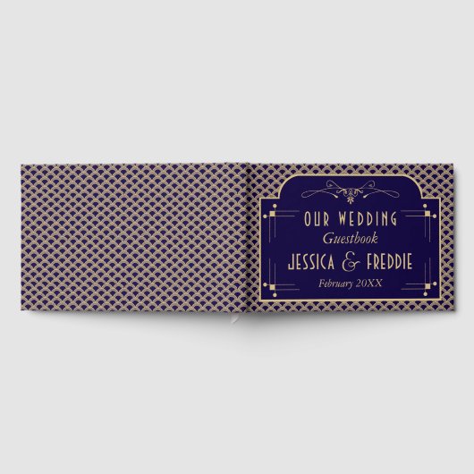 ヴィンテージ1920年代アールデコギャツビー結婚ズコレクション ゲストブック (全面)