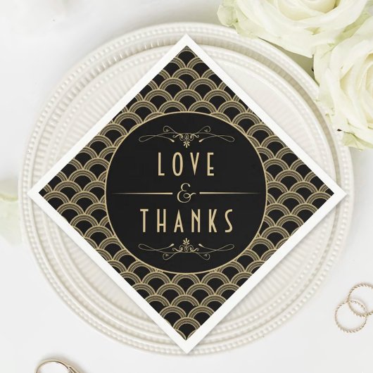 ヴィンテージ1920年代アールデコギャツビー結婚ズコレクション スタンダードカクテルナプキン