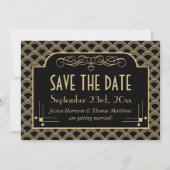 ヴィンテージ1920年代アールデコギャツビー結婚ズコレクション セーブザデート (正面)