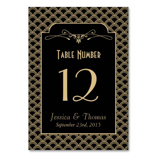 ヴィンテージ1920年代アールデコギャツビー結婚ズコレクション テーブルナンバー (裏面)
