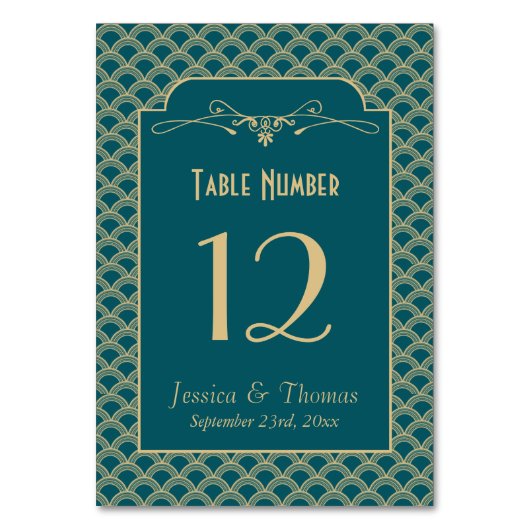 ヴィンテージ1920年代アールデコギャツビー結婚ズコレクション テーブルナンバー (正面)