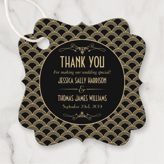 ヴィンテージ1920年代アールデコギャツビー結婚ズコレクション フェイバータグ (正面)