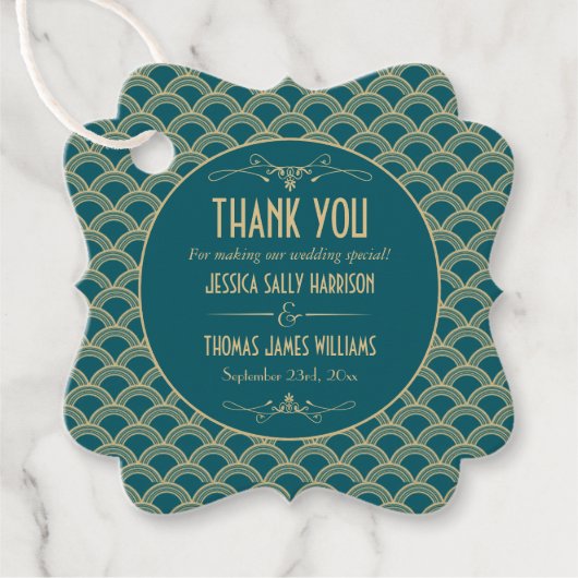 ヴィンテージ1920年代アールデコギャツビー結婚ズコレクション フェイバータグ (正面)