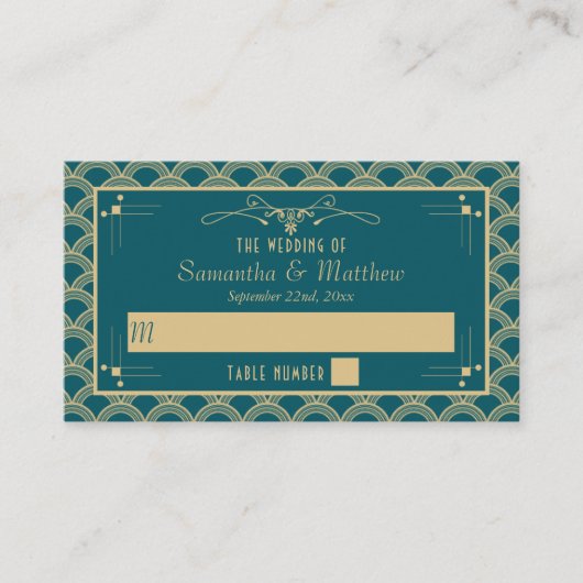 ヴィンテージ1920年代アールデコギャツビー結婚ズコレクション プレイスカード (正面)