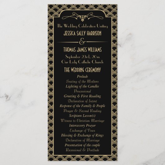 ヴィンテージ1920年代アールデコギャツビー結婚ズコレクション プログラム (正面)