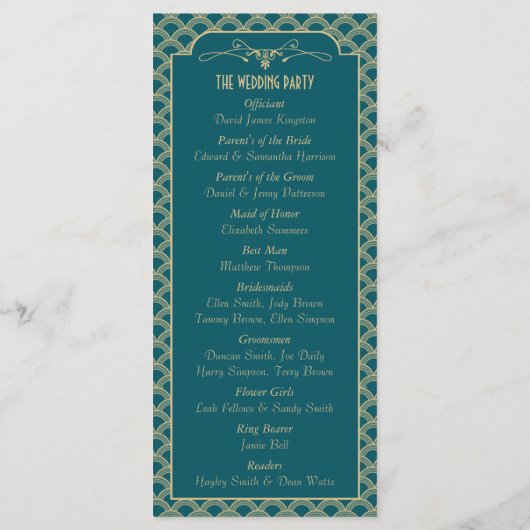 ヴィンテージ1920年代アールデコギャツビー結婚ズコレクション プログラム (裏面)