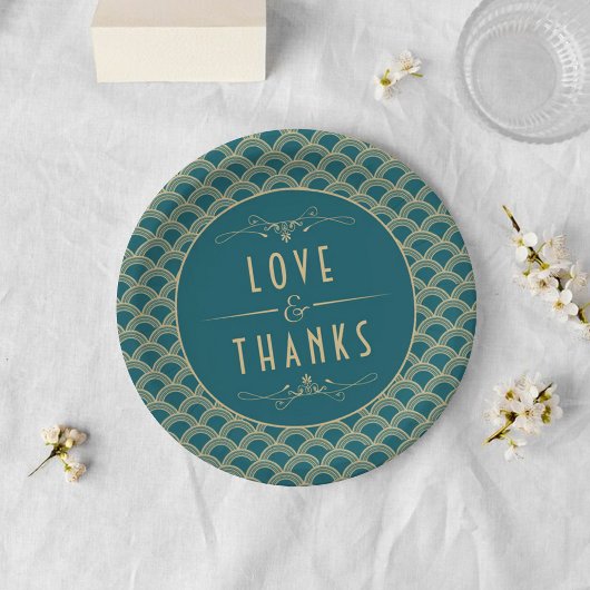 ヴィンテージ1920年代アールデコギャツビー結婚ズコレクション ペーパープレート