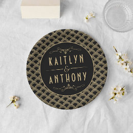 ヴィンテージ1920年代アールデコギャツビー結婚ズコレクション ペーパープレート