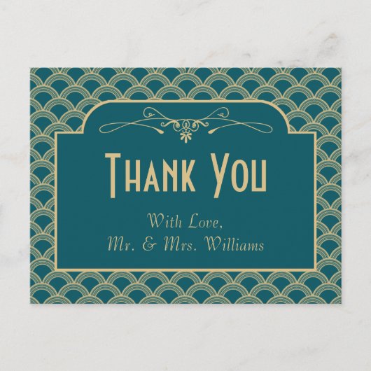 ヴィンテージ1920年代アールデコギャツビー結婚ズコレクション ポストカード (正面)