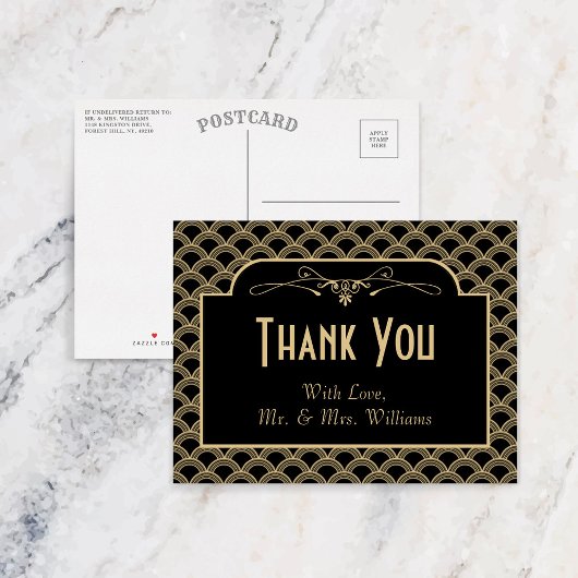 ヴィンテージ1920年代アールデコギャツビー結婚ズコレクション ポストカード