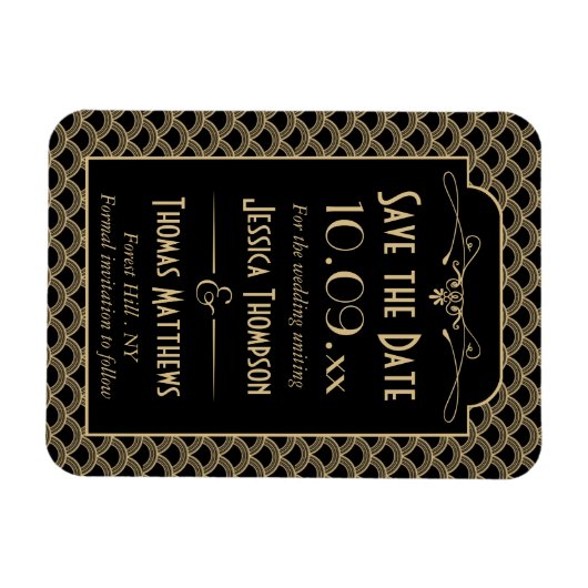 ヴィンテージ1920年代アールデコギャツビー結婚ズコレクション マグネット (横)