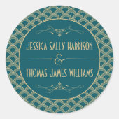 ヴィンテージ1920年代アールデコギャツビー結婚ズコレクション ラウンドシール (正面)