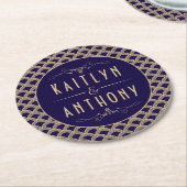 ヴィンテージ1920年代アールデコギャツビー結婚ズコレクション ラウンドペーパーコースター (アングル)