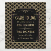 ヴィンテージ1920年代アールデコギャツビー結婚ズコレクション ワインラベル (シングルラベル)