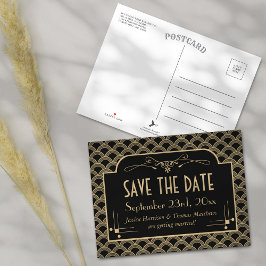 ヴィンテージ1920年代アールデコギャツビー結婚ズコレクション 案内ポストカード