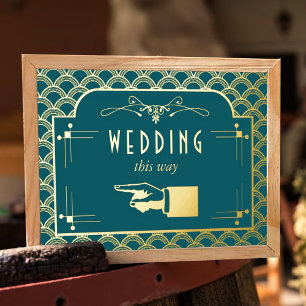 ヴィンテージ1920年代アールデコギャツビー結婚ズコレクション 箔ポスター