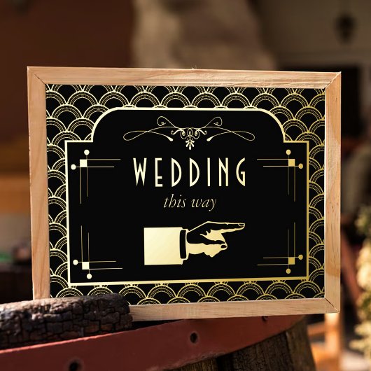 ヴィンテージ1920年代アールデコギャツビー結婚ズコレクション 箔ポスター