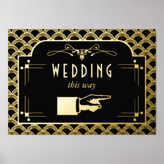 ヴィンテージ1920年代アールデコギャツビー結婚ズコレクション 箔ポスター (正面)