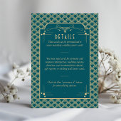 ヴィンテージ1920年代アールデコギャツビー結婚詳細 エンクロージャーカード