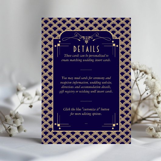 ヴィンテージ1920年代アールデコギャツビー結婚詳細 エンクロージャーカード