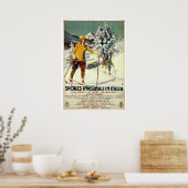 ヴィンテージ1920年代ウィンタースポーツ広告イタリアン旅行 ポスター (キッチン)