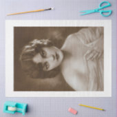 ヴィンテージ1920年代ガールデコパージュ 薄葉紙 (クラフト)