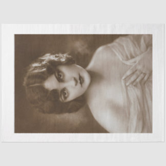 ヴィンテージ1920年代ガールデコパージュ 薄葉紙