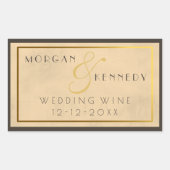 ヴィンテージ1920年代スペークアシーDIY結婚のワインラベル 長方形シール (正面)