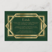 ヴィンテージ1920年代デコグリーン金ゴールド結婚ズ詳細 エンクロージャーカード (正面)