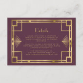 ヴィンテージ1920年代デコブルゴーニュ金ゴールド結婚ズ詳細 エンクロージャーカード (正面)