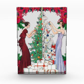 ヴィンテージ1920年代フラッパー女性飾のクリスマスツリー フォトブロック (正面)