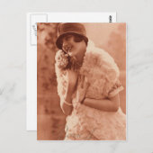 ヴィンテージ1920年代フラッパー少女 ポストカード (正面/裏面)